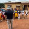 Tim teaching kids in Daloa.